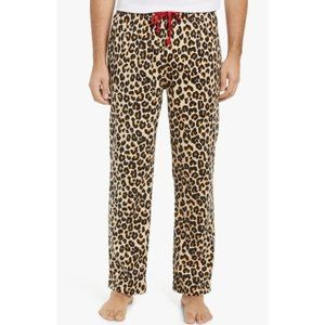 Nordstrom Men's Flannel Pajama 100% Cotton Sleep Pants Leopard Size L $39